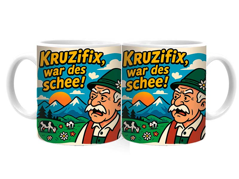 Souvenir Foto Keramik Tasse Bayern Ø8x9,5cm