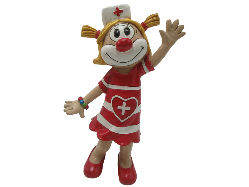 Clown Krankenschwester aus Poly, 12x6x20cm   