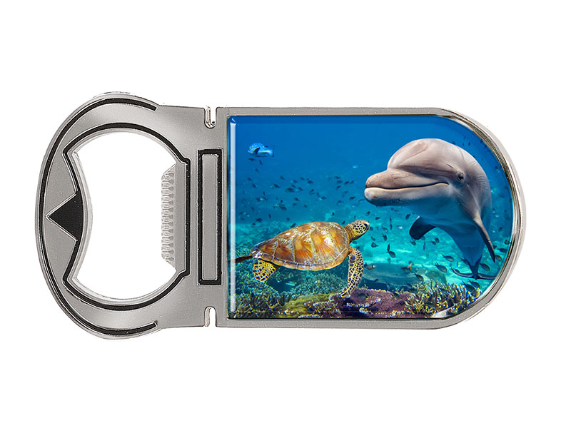 16860 Metall Magnet Kapselheber Delfin und Schildkröte