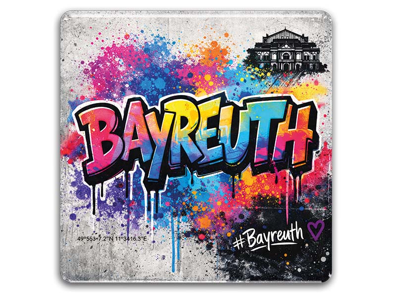 Souvenir Foto Magnet Bayreuth 8x8cm