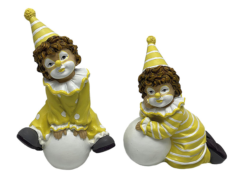 Clown auf Kugel aus Poly, 11x6x18cm    Clown auf Kugel aus Poly, 11x6x18cm