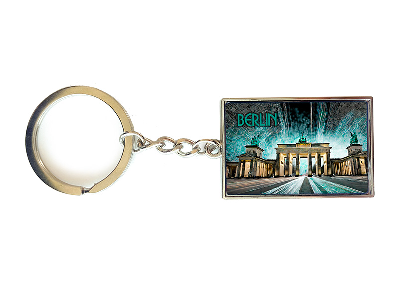 Souvenir Schlüsselanhänger rechteckig aus Metall Berlin 3x10cm Souvenir Schlüsselanhänger rechteckig aus Metall Berlin 3x10cm