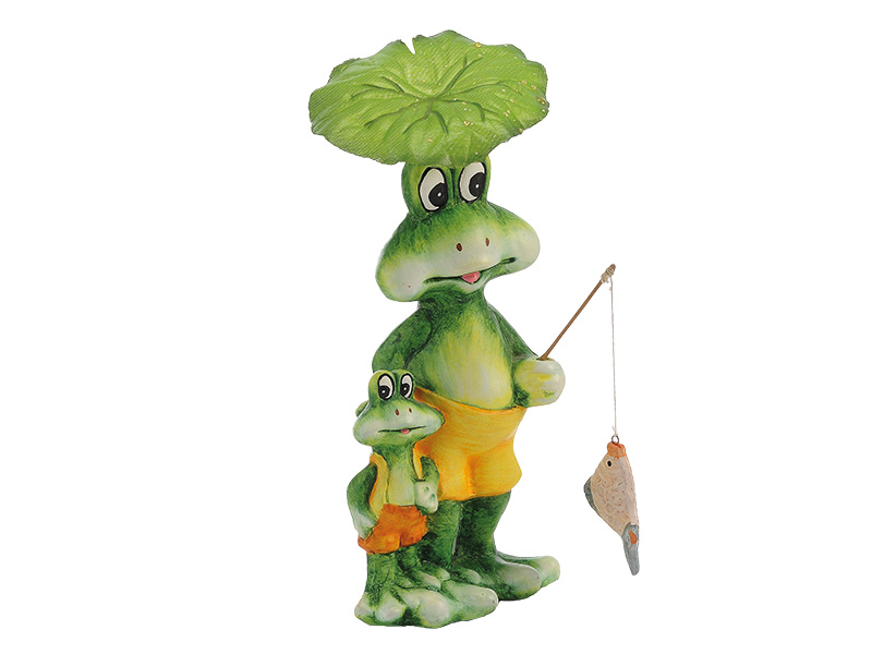 17468 Keramik Frosch m. Froschkind