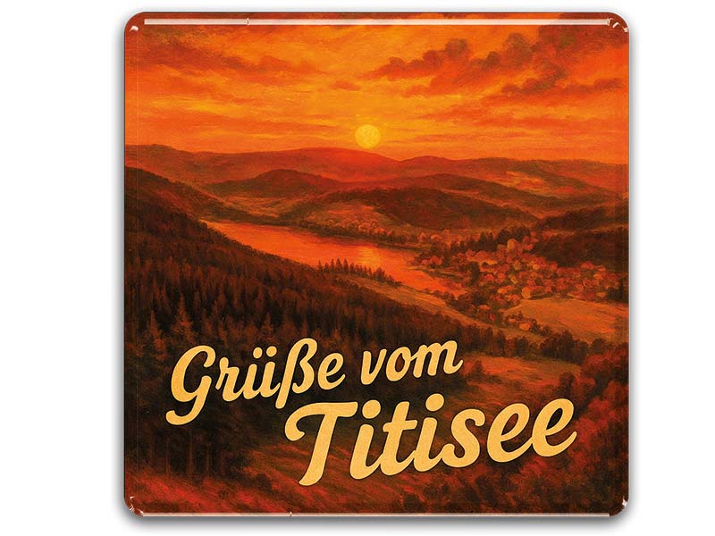 Souvenir Foto Magnet Panoramaformat Titisee 8x3,5cm