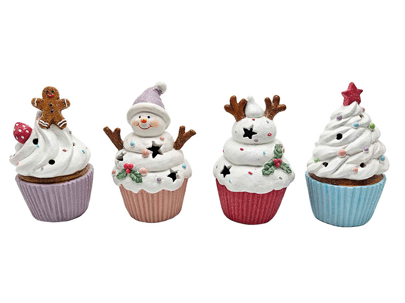 Cupcake Winterdesign aus Poly Ø11x16,5cm    Cupcake Winterdesign aus Poly Ø11x16,5cm