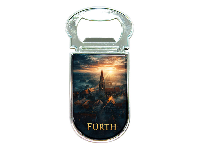 Souvenir Kapselheber Magnet Fürth aus Metall 3x7cm