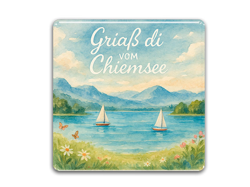 Souvenir Foto Magnet Chiemsee 8x8cm