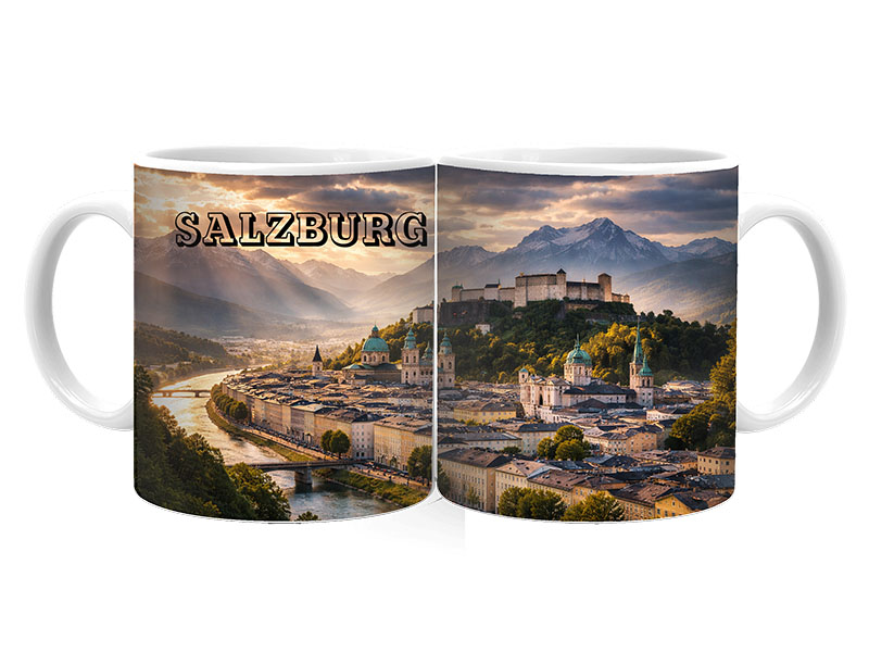 Souvenir Foto Tasse Salzburg aus Keramik Ø8x9,5cm