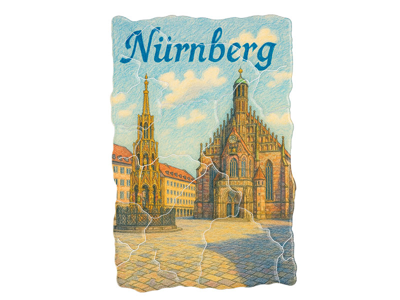 Souvenir Foto Kunststoff Magnet Nürnberg 8x5cm