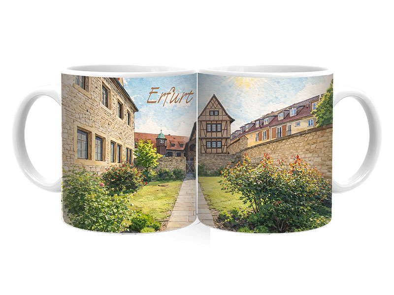Souvenir Foto Tasse Erfurt aus Keramik Ø8x9,5cm