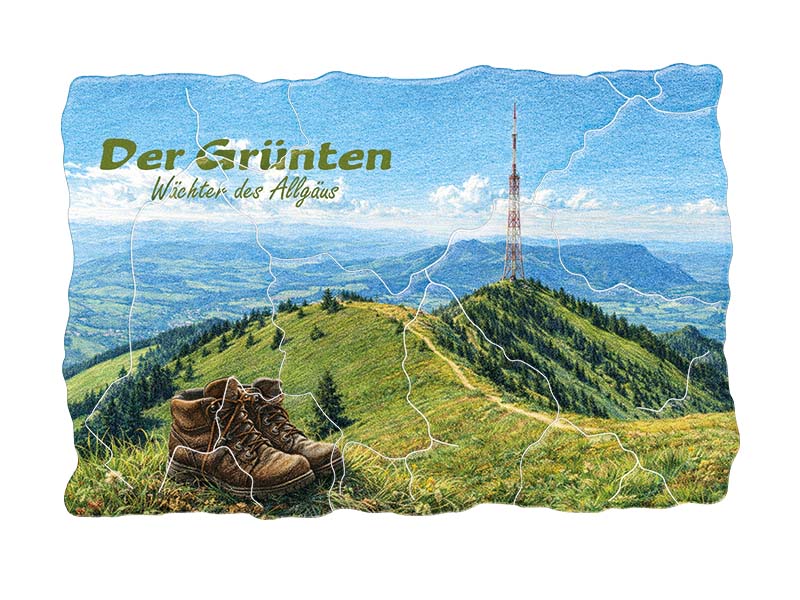 Souvenir Foto Magnet Grünten aus Kunststoff 8x5cm