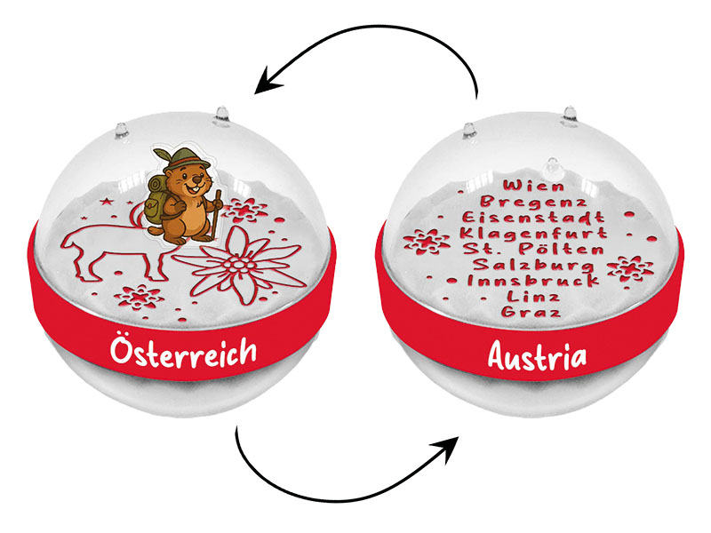 Magic sand globe Austria Ø7,5cm Magic sand globe Austria Ø7,5cm