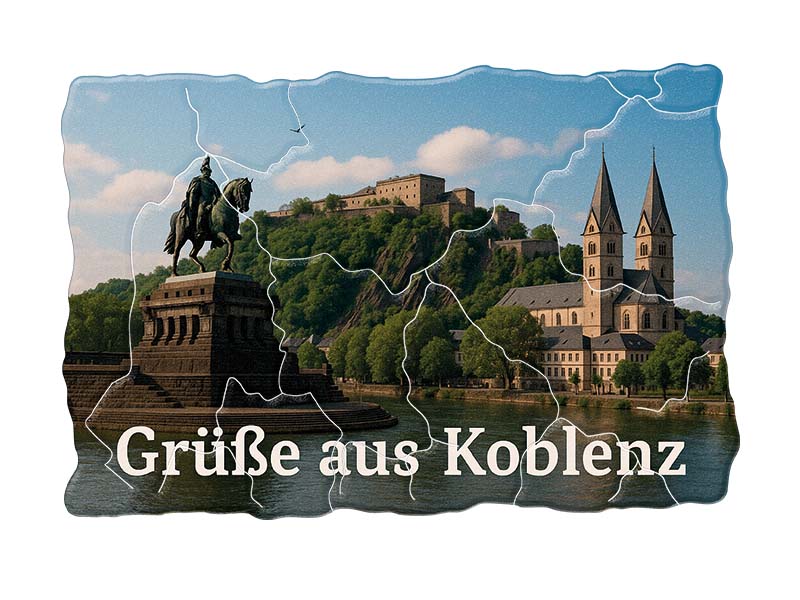 Souvenir Foto Kunststoff Magnet Koblenz 8x5cm
