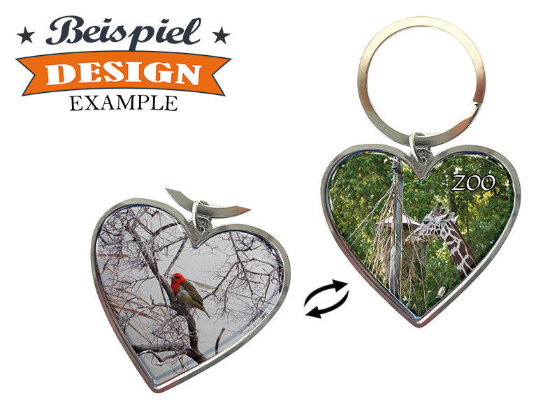 Metall Schlüsselanhänger Herz doppelseitig eigenes Design