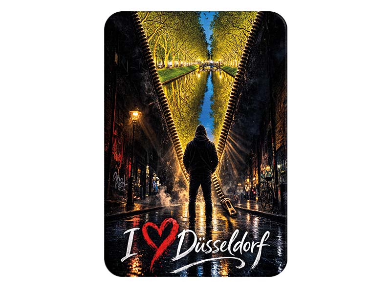 Souvenir Foto Magnet Düsseldorf aus Kunststoff 8x5cm