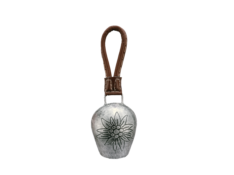 Metal bell with Edelweiss 5x3x6cm