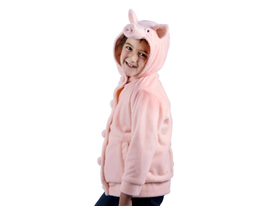 32467 Plüsch Kinderjacke 'Schwein