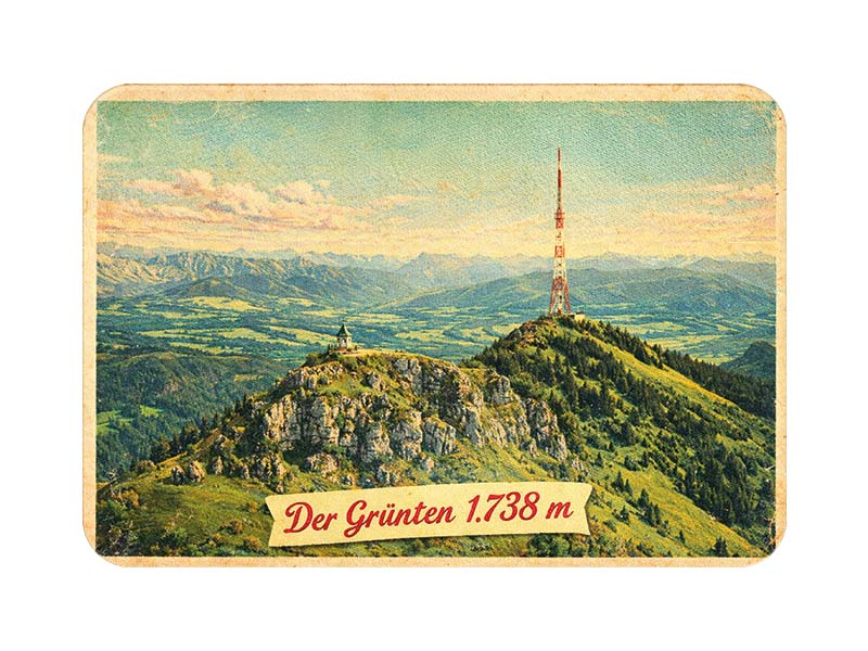 Souvenir Foto Magnet Grünten aus Kunststoff 8x5cm