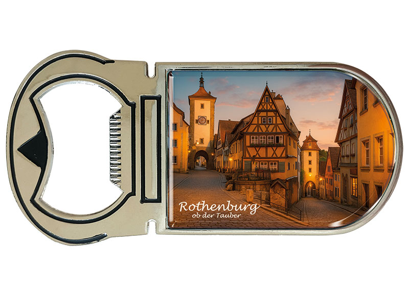 Souvenir Magnet Kapselheber aus Metall Rothenburg 4x9cm Souvenir Magnet Kapselheber aus Metall Rothenburg 4x9cm