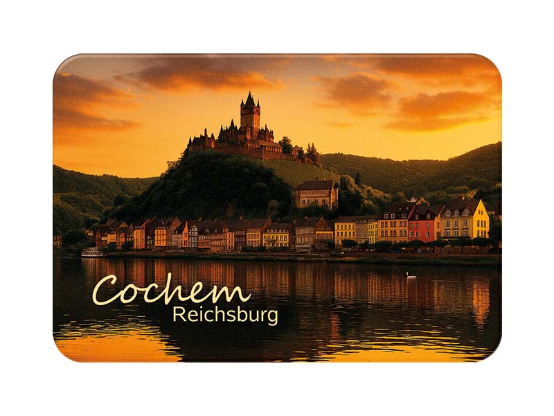 Souvenir Foto Kunststoff Magnet Cochem 8x5cm