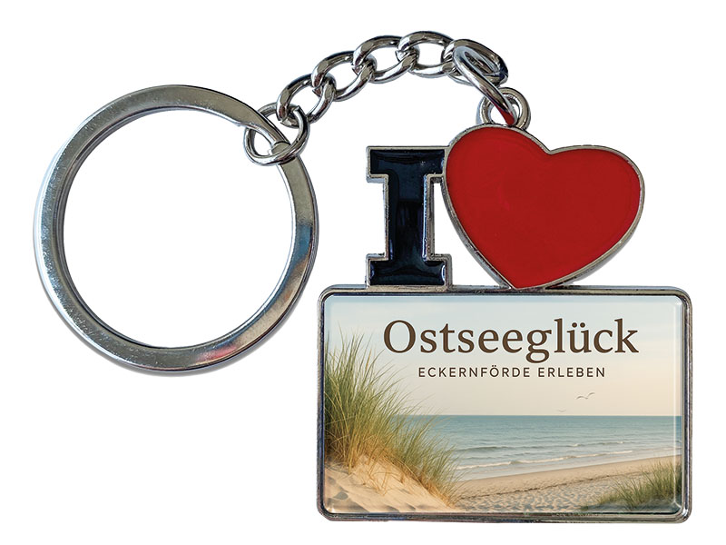 Souvenir Schlüsselanhänger Eckernförde aus Metall 11x4cm