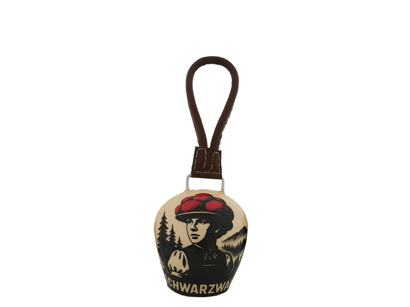 Glocke aus Metall bedruckt mit Schwarzwälderin 7x5x9cm    Glocke aus Metall bedruckt mit Schwarzwälderin 7x5x9cm