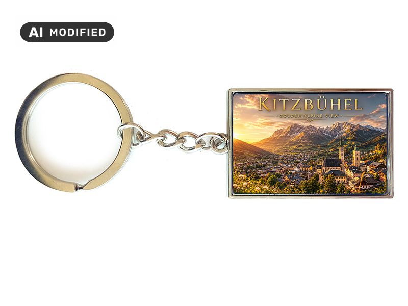 Souvenir Schlüsselanhänger Kitzbühel aus Metall 10x3cm