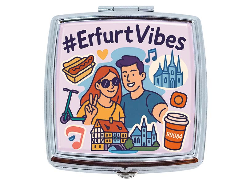 Souvenir metal pillbox Erfurt 6x5,5cm