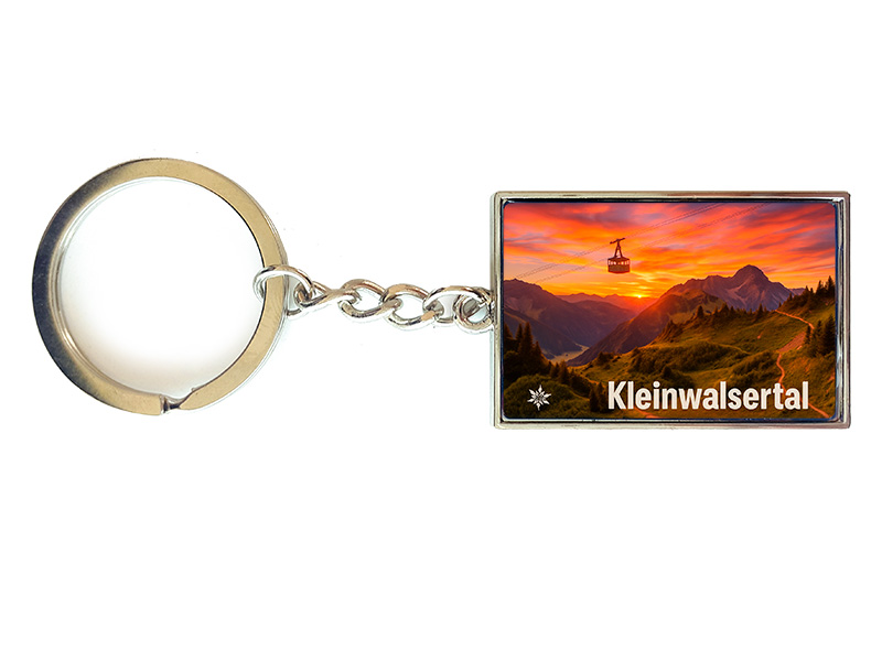 Souvenir Schlüsselanhänger rechteckig aus Metall Kleinwalsertal 3x10cm Souvenir Schlüsselanhänger rechteckig aus Metall Kleinwalsertal 3x10cm