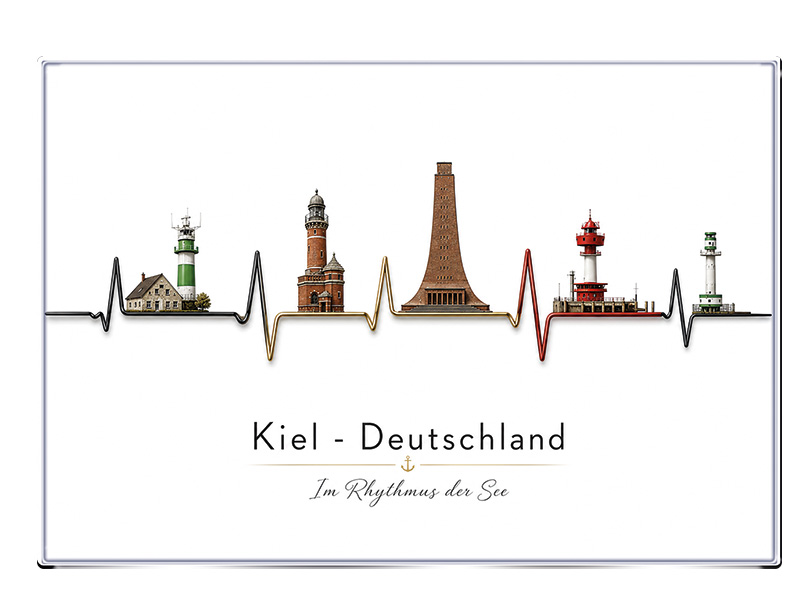 Souvenir Foto Magnet Kiel 9,5x6,5cm