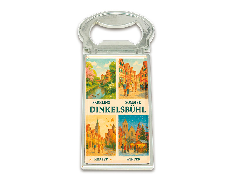Souvenir Magnet Kapselheber aus Metall Dinkelsbühl 3x9cm