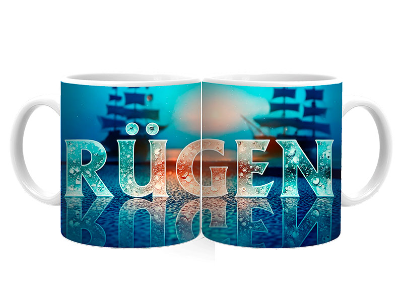 Souvenir Foto Keramik Tasse Rügen Ø8x9,5cm Souvenir Foto Keramik Tasse Rügen Ø8x9,5cm