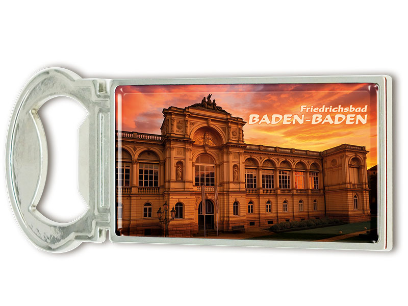 Souvenir Kapselheber Magnet Baden-Baden aus Metall 3x9cm