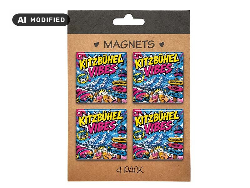Souvenir Foto Magnet-Set Kitzbühel 4x4cm