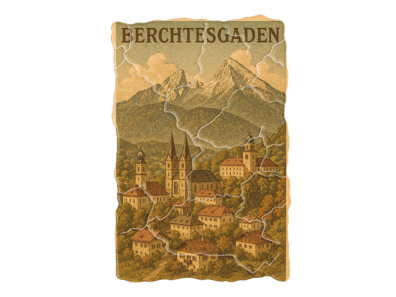 Souvenir Foto Kunststoff Magnet Berchtesgaden 8x5cm