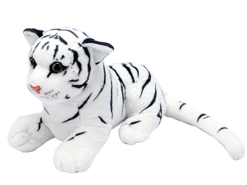 Weißer Tiger aus Plüsch, 35x19x22cm    Weißer Tiger aus Plüsch, 35x19x22cm
