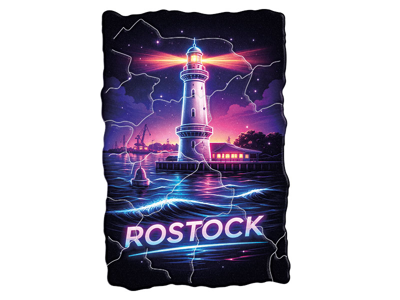 Souvenir Foto Magnet Rostock aus Kunststoff 8x5cm