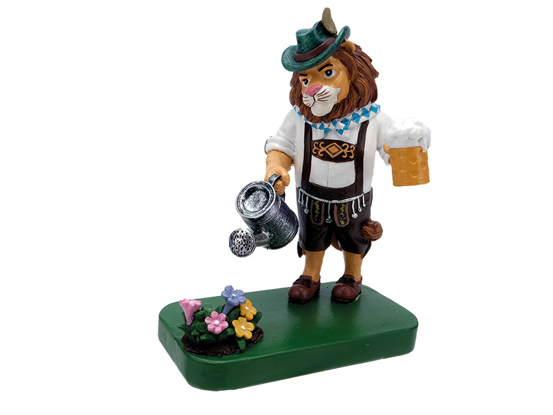 Löwe "Leopold" aus Poly mit Blume 12x7x14,5cm   