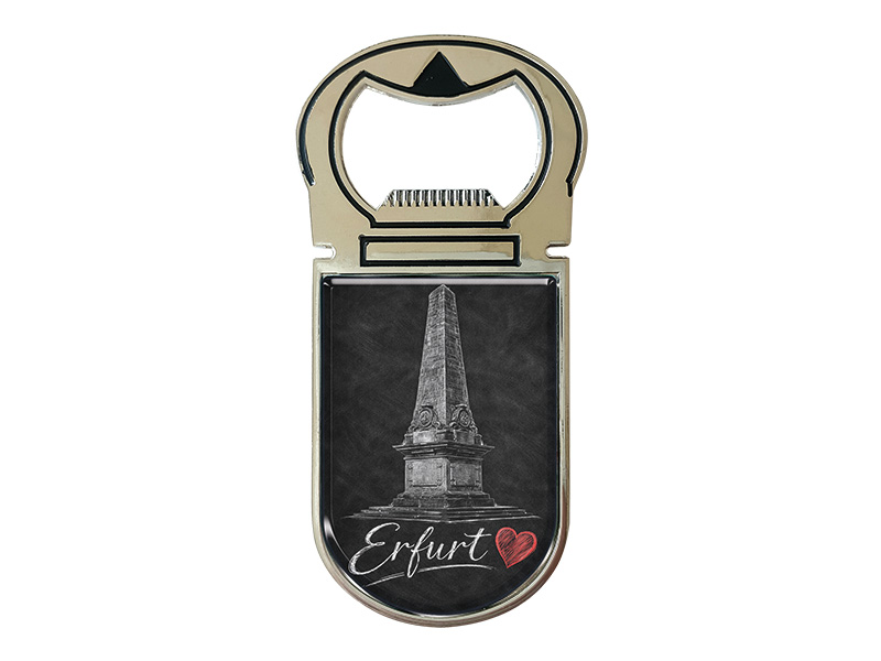 Souvenir Kapselheber Magnet Erfurt aus Metall 4x9cm