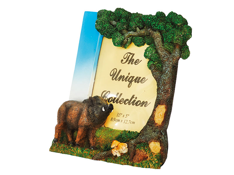 Bilderrahmen Wildschwein aus Poly 15x3x16cm    Bilderrahmen Wildschwein aus Poly 15x3x16cm
