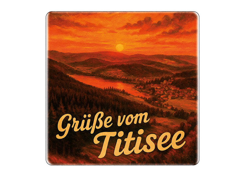 Souvenir Foto Magnet Steingut Titisee 5x5cm