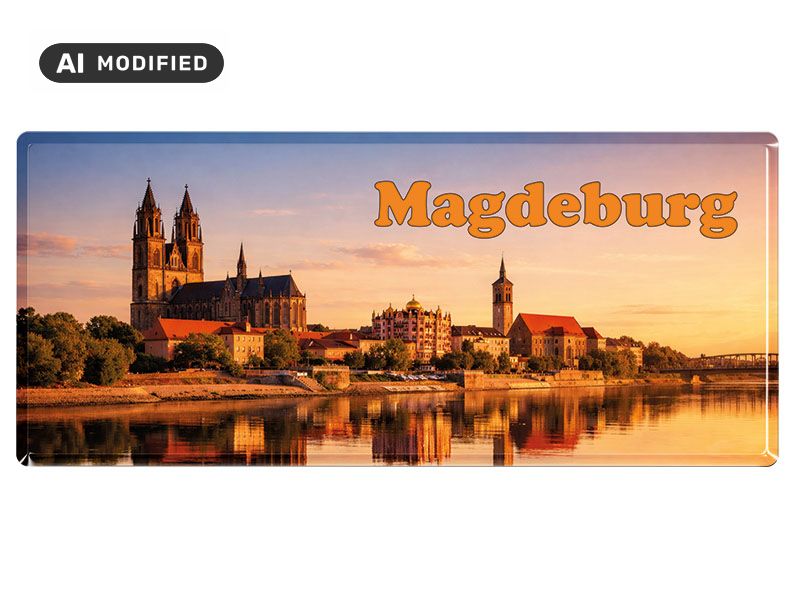 Souvenir Foto Magnet Magdeburg 12x5cm