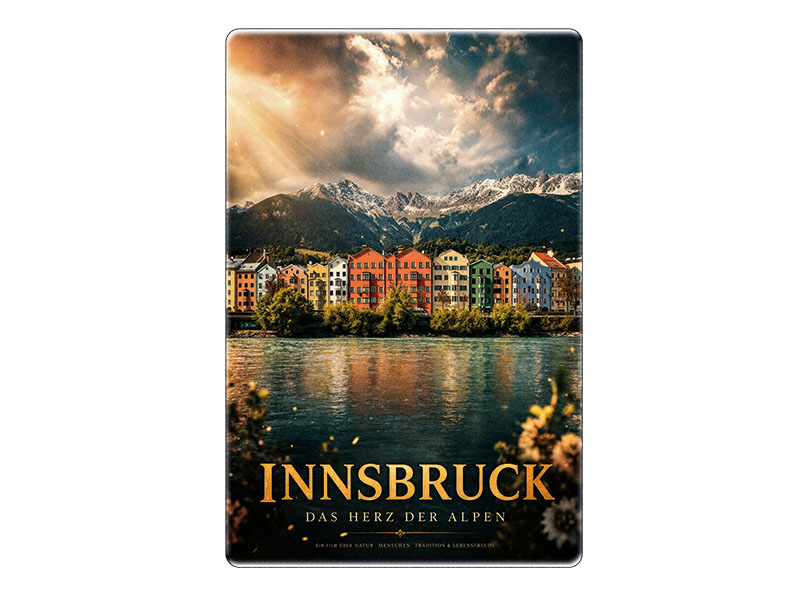 Souvenir Foto Magnet Innsbruck aus Steingut 6x4,5cm