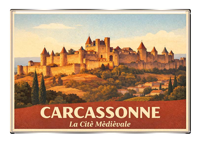 Souvenir Foto Magnet Carcassonne 8x5,5cm