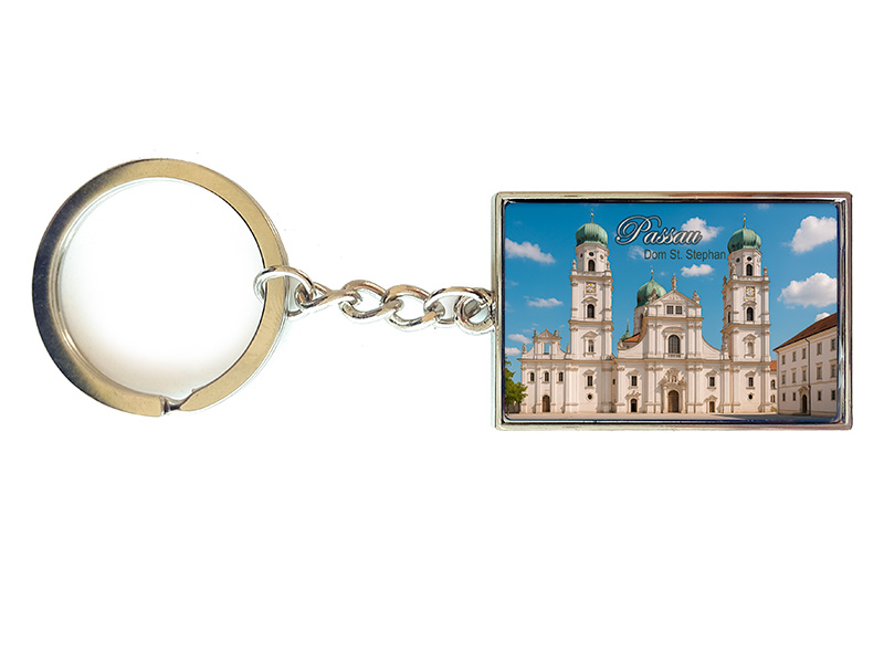 Souvenir Schlüsselanhänger rechteckig aus Metall Passau 3x10cm Souvenir Schlüsselanhänger rechteckig aus Metall Passau 3x10cm
