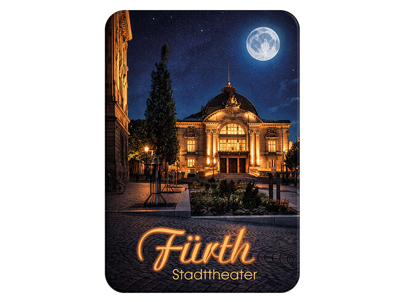 Foto ricordo magnetica Fürth in plastica, 8x5 cm