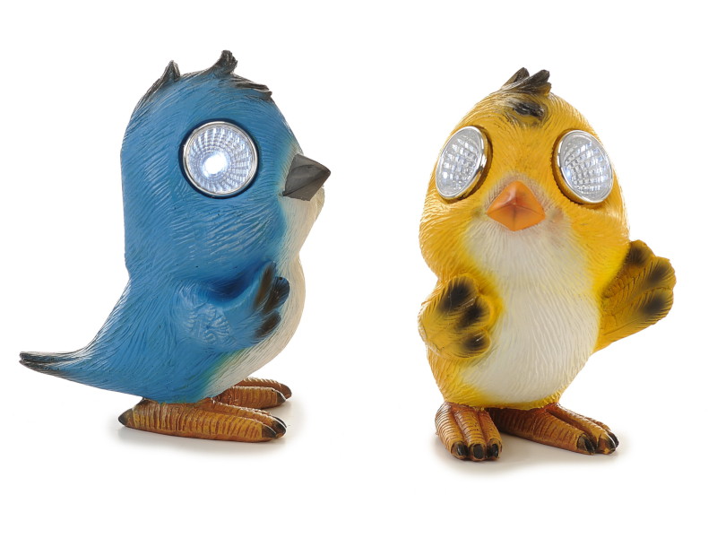 17663 Poly Vogel mit Solar Augen