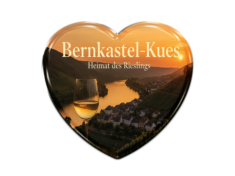 Souvenir Foto Magnet Herz Bernkastel-Kues 4x4cm
