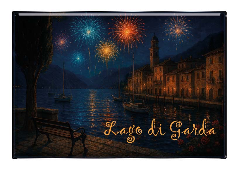 Souvenir Foto Magnet rechteckig Gardasee 8x5,5cm