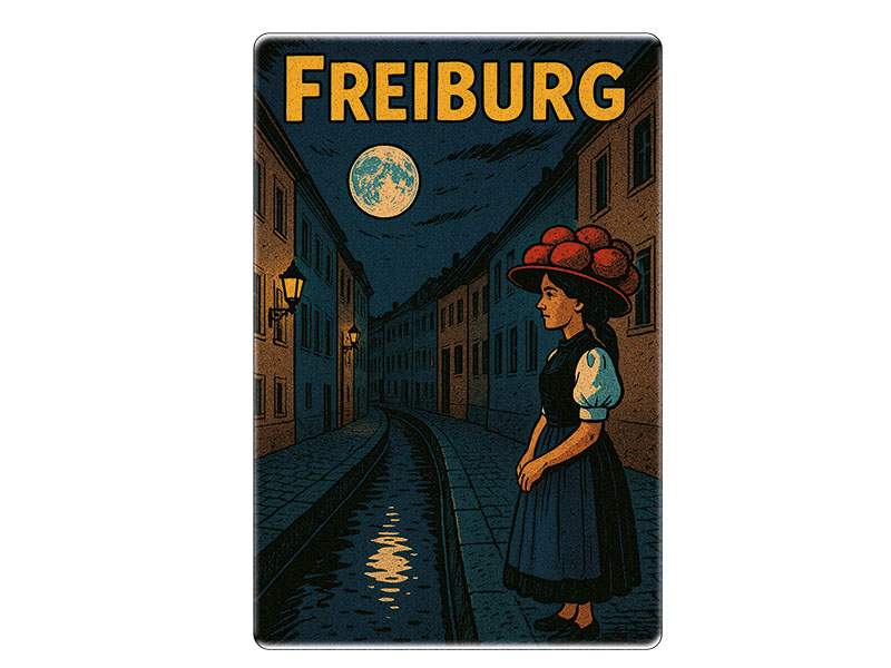 Souvenir Foto Magnet Steingut Freiburg 6x4,5cm Souvenir Foto Magnet Steingut Freiburg 6x4,5cm